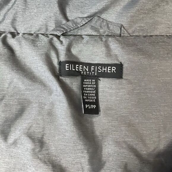 Eileen Fisher Down Puffer Vest In Gray Women’s Recycled Nylon SZ SM - Picture 3 of 5